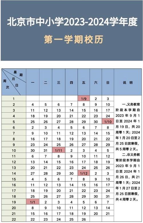 2024年北京中小学寒假放假时间表